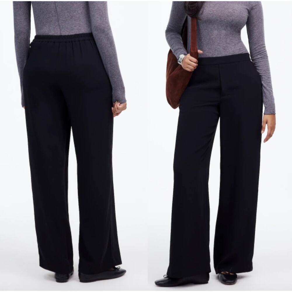 Madewell | NWT | Tall Pull-On Straight Pants in Crepe | Sz‎ TXL